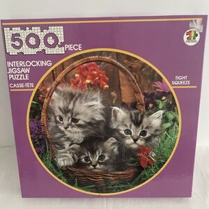 American Publishing Corp Puzzle Cats 500 Pc Factory Sealed 1989 Vintage New USA